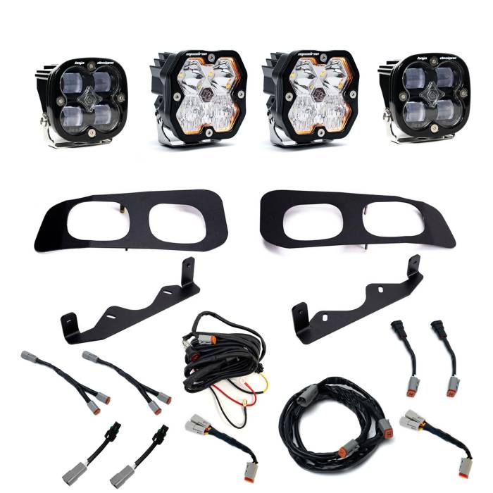 Baja Designs - Baja Designs Squadron 2.0 Sport/Squadron Sae Dual Fog Pocket Light Kit Ford 2023-26 F-250/350 Super Duty Clear Toggle