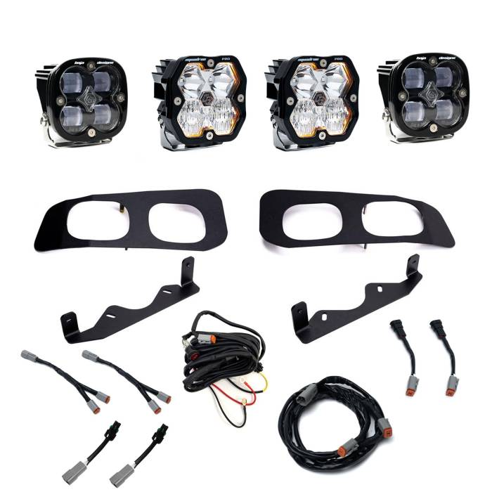 Baja Designs - Baja Designs Squadron 2.0 Pro/Squadron Sae Dual Fog Pocket Light Kit Ford 2023-26 F-250/350 Super Duty Clear Toggle