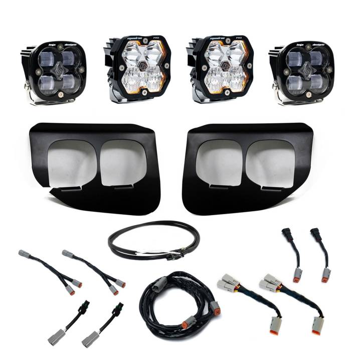 Baja Designs - Baja Designs Squadron 2.0 Pro/Squadron Sae Dual Fog Pocket Light Kit Ford 2020-22 F-250/350 Super Duty Clear Upfitter
