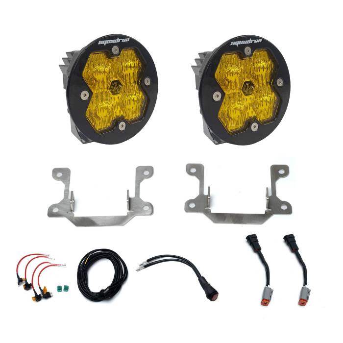 Baja Designs - Baja Designs Squadron 2.0 Sport Fog Pocket Light Kit Ram 2019-25 2500/3500 Big Horn Baja Amber