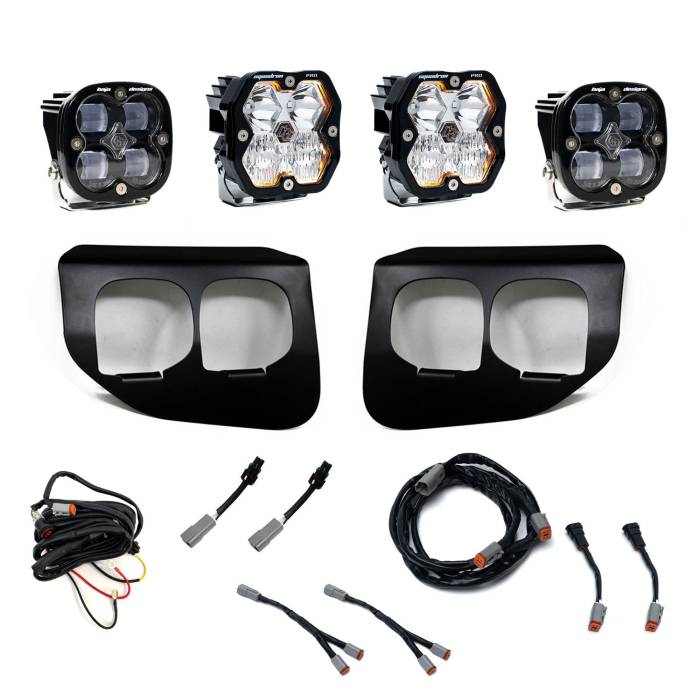 Baja Designs - Baja Designs Squadron 2.0 Pro/Squadron Sae Dual Fog Pocket Light Kit Ford 2020-22 F-250/350 Super Duty Clear Toggle