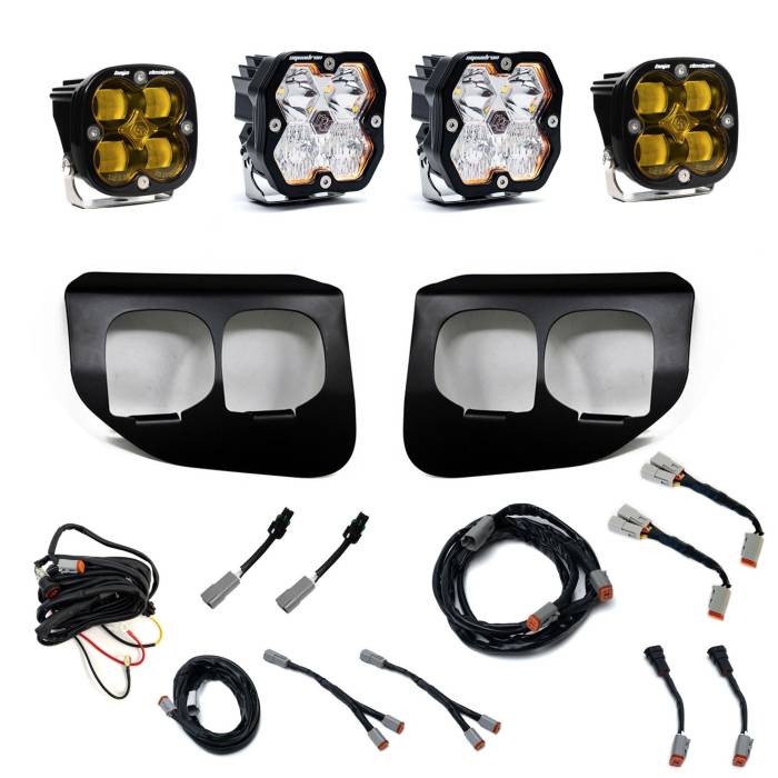 Baja Designs - Baja Designs Squadron 2.0 Sport/Squadron Sae Dual Fog Pocket Light Kit Ford 2020-22 F-250/350 Super Duty Baja Amber Toggle