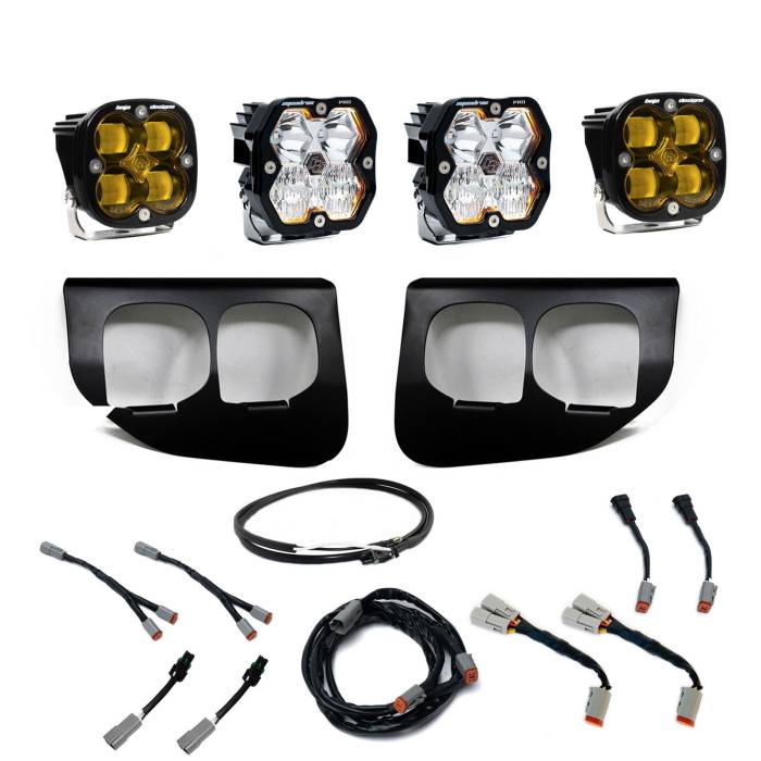 Baja Designs - Baja Designs Squadron 2.0 Pro/Squadron Sae Dual Fog Pocket Light Kit Ford 2020-22 F-250/350 Super Duty Baja Amber Upfitter