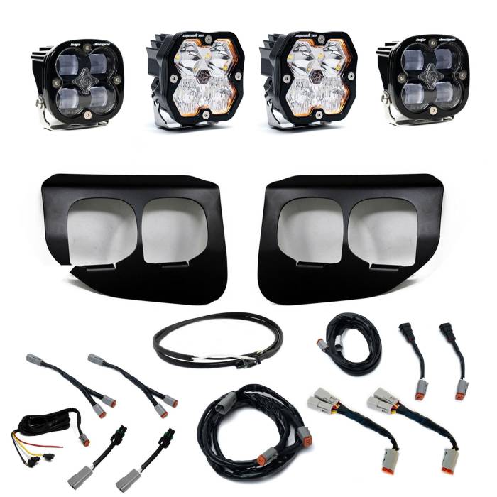 Baja Designs - Baja Designs Squadron 2.0 Sport/Squadron Sae Dual Fog Pocket Light Kit Ford 2020-22 F-250/350 Super Duty Clear Upfitter