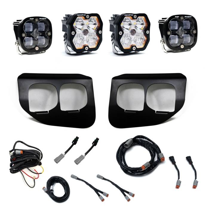 Baja Designs - Baja Designs Squadron 2.0 Sport/Squadron Sae Dual Fog Pocket Light Kit Ford 2020-22 F-250/350 Super Duty Clear Toggle