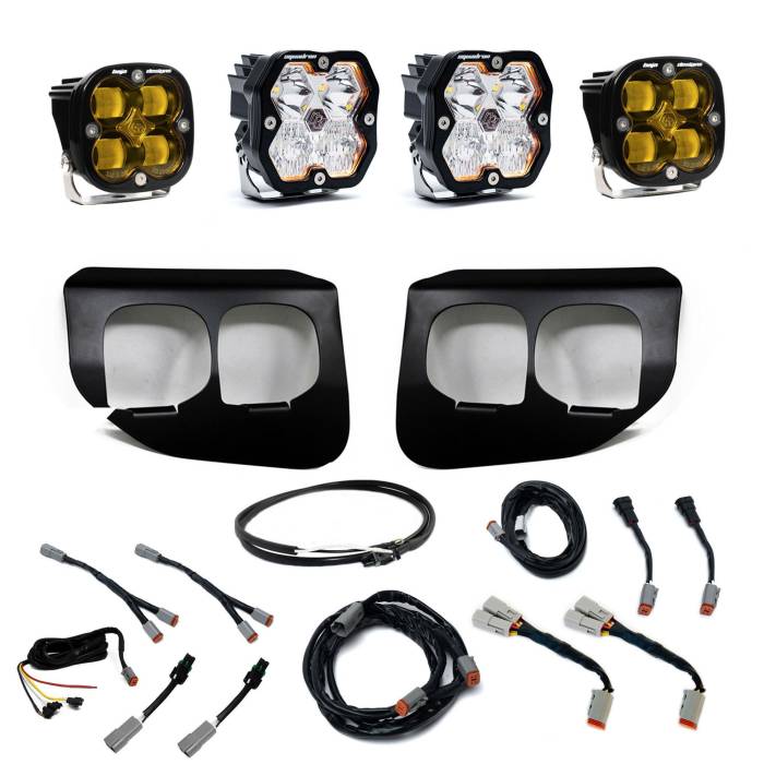 Baja Designs - Baja Designs Squadron 2.0 Sport/Squadron Sae Dual Fog Pocket Light Kit Ford 2020-22 F-250/350 Super Duty Baja Amber Upfitter