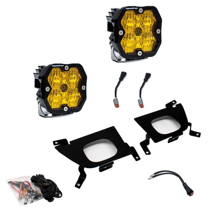 Baja Designs - Baja Designs Squadron 2.0 Sport Fog Pocket Light Kit Chevy 2019-22 Silverado 1500 2020-22 2500HD/3500HD Baja Amber
