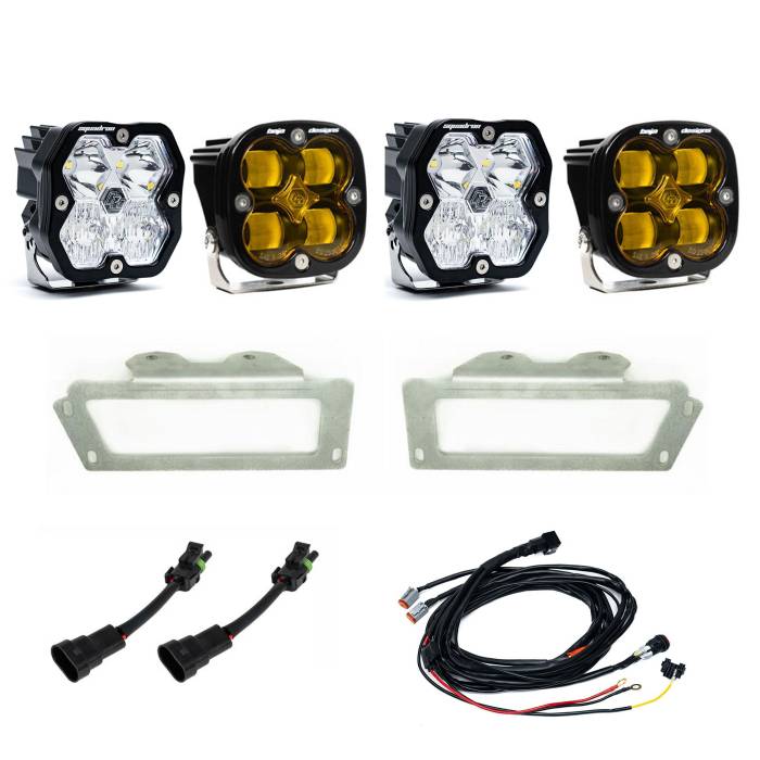 Baja Designs - Baja Designs Squadron 2.0 Sport/Squadron Sae Dual Fog Pocket Light Kit Ram 2009-12 1500 2010-18 2500/3500 Baja Amber
