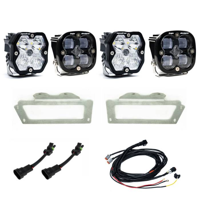 Baja Designs - Baja Designs Squadron 2.0 Sport/Squadron Sae Dual Fog Pocket Light Kit Ram 2009-12 1500 2010-18 2500/3500 Clear