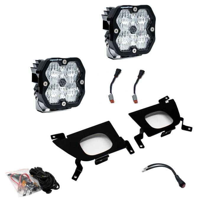 Baja Designs - Baja Designs Squadron 2.0 Sport Fog Pocket Light Kit Chevy 2019-22 Silverado 1500 2020-22 2500HD/3500HD Clear