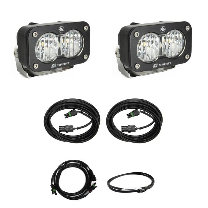 Baja Designs - Baja Designs S2 Sport W/C Reverse Kit w/ Upfitter Wide Cornering Clear Upfitter Wiring