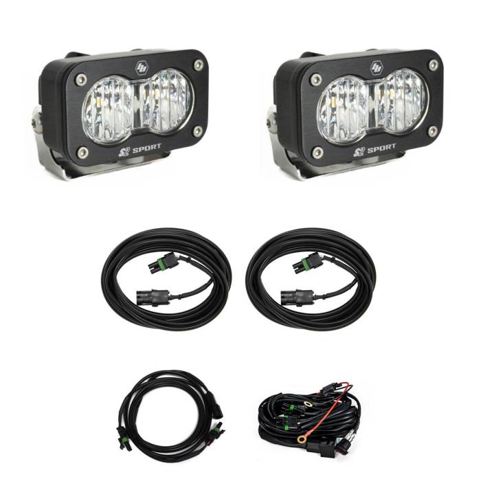 Baja Designs - Baja Designs S2 Sport W/C Reverse Kit Wide Cornering Clear Toggle Wiring