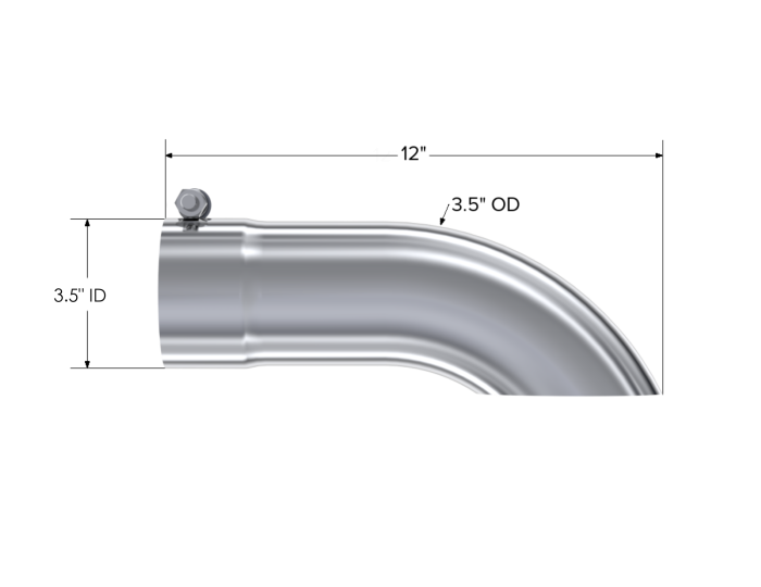 MBRP Exhaust - MBRP Exhaust Tail Pipe Tip 3.5 Inch O.D. Turn Down 3.5 Inch Inlet 12 Inch Length T304 Stainless Steel T5080