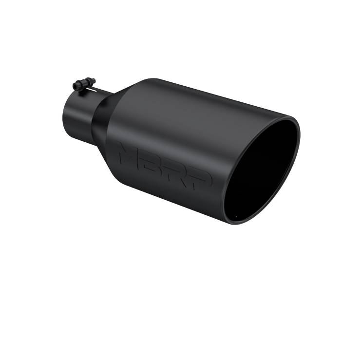 MBRP Exhaust - MBRP Exhaust Tip 8 Inch O.D. Rolled End 4 Inch Inlet 18 Inch Length Black Finish T5128BLK