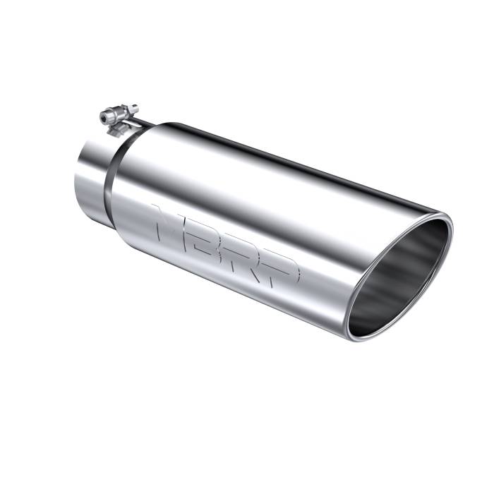 MBRP Exhaust - MBRP Exhaust Tip 6 Inch O.D. Angled Rolled End 5 Inch Inlet 18 Inch Length T304 Stainless Steel T5125