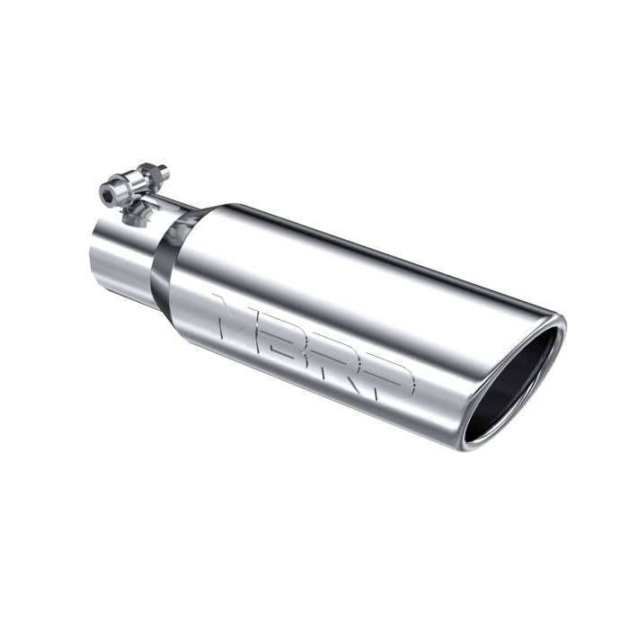 MBRP Exhaust - MBRP Exhaust Tip 3 1/2 Inch O.D. Angled Rolled End 2 1/2 Inch Inlet 12 Inch Length T304 Stainless Steel T5113