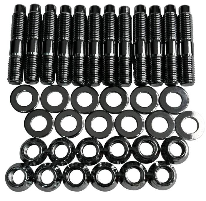 Gator Fasteners - Gator Fasteners Heavy Duty Exhaust Manifold Stud Kit, Dodge/Ram (1994-20) 5.9L & 6.7L Cummins Diesel, Chrome