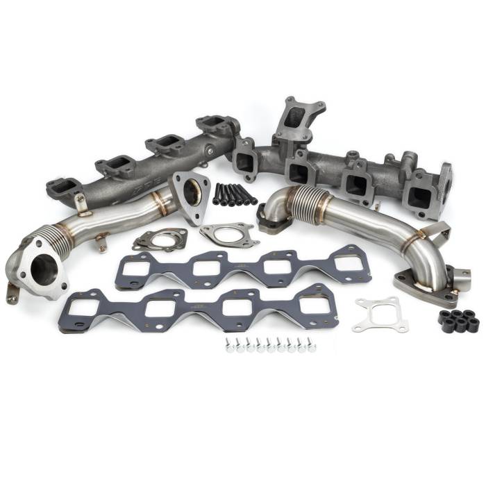Pacific Performance Engineering - PPE High-Flow Exhaust Manifolds and Up-Pipes Kit, Raw, for 2017-2021 GM 6.6L L5P Duramax 116112500