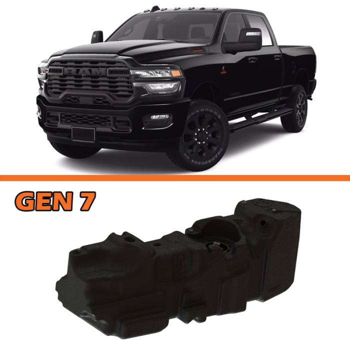 Titan Fuel Tanks - Titan Fuel Tanks 2025-2026 RAM 2500/3500 Cummins 4WD Crew Cab Short Bed 52 Gallon XXL Mid-Ship Fuel Tank 7030125