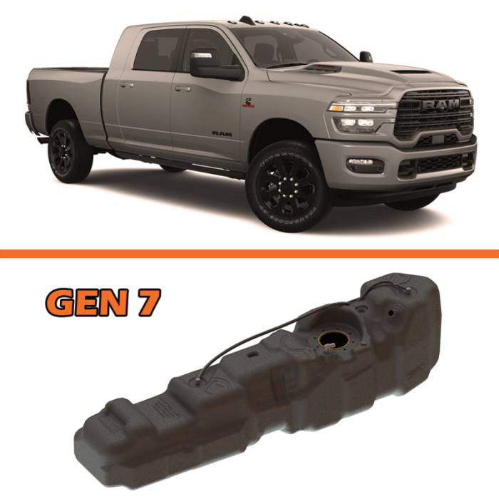 Titan Fuel Tanks - Titan Fuel Tanks 2025-2026 RAM 2500/3500 Cummins Mega Cab Short Bed 50 Gallon XXL Mid-Ship Fuel Tank 7030225