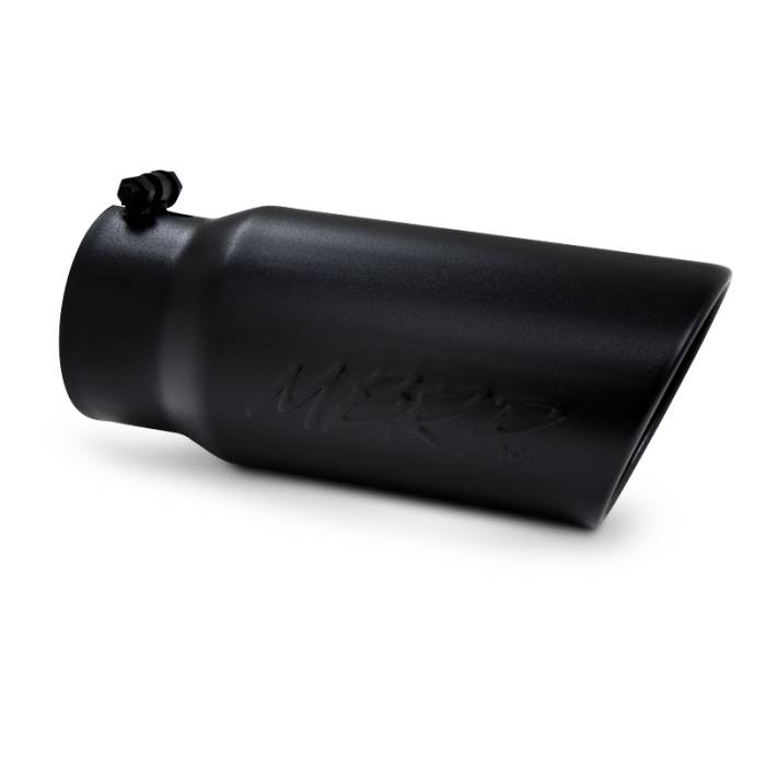 MBRP Exhaust - MBRP (4" Inlet, 5" Outlet, 12" Length) Black Finish Angle Cut Exhaust Tip T5051BLK