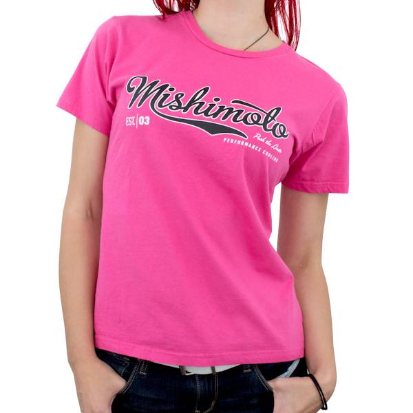 Mishimoto - Mishimoto Mishimoto Women's Athletic Script T-Shirt, Pink MMAPL-SCRIPT-PKM