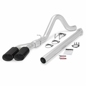 Exhaust - Exhaust Systems - Banks Power - Banks Power Monster Exhaust System Single Exit DualBlack Ob Round Tips 15 Ford Super Duty 6.7L Diesel Banks Power 49793-B