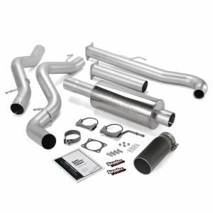 Banks Power - Banks Power Monster Exhaust System Single Exit Black Tip 01-04 Chevy 6.6L EC/CCLB Banks Power 48630-B