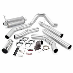 Banks Power Monster Exhaust System W/Power Elbow Single Exit Chrome Round Tip 01-03 Ford 7.3L-275hp Manual Transmission W/Catalytic Converter Banks Power 48660