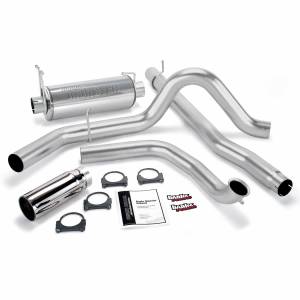 Exhaust - Exhaust Systems - Banks Power - Banks Power Monster Exhaust System Single Exit Chrome Round Tip 99 Ford 7.3L Truck Catalytic Converter Banks Power 48655