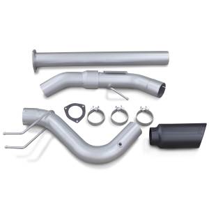 Banks Power - Banks Power Monster Exhaust System Single Exit Black Ob Round Tip 2017-2019 Ford Super Duty 6.7L Diesel Banks Power 49794-B - Image 1