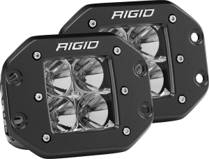 Rigid Industries Flood Flush Mount Black Pair D-Series Pro RIGID Industries 212113