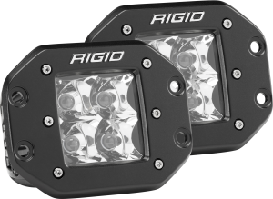 Rigid Industries Spot Flush Mount Black Pair D-Series Pro RIGID Industries 212213