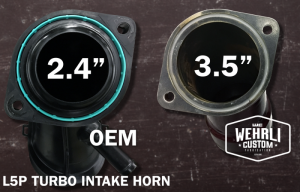 Wehrli Custom Fabrication - 2017-2019 L5P Duramax 3.5" Turbo Intake Horn - Image 4