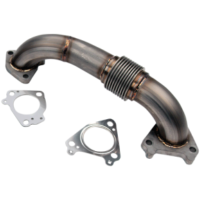 Turbo Chargers & Components - Turbo Charger Accessories - Wehrli Custom Fabrication - 2001-2004 LB7 Duramax 2" Stainless Twin Turbo Style Pass Side Up Pipe for OEM or WCFab Manifold with Gaskets