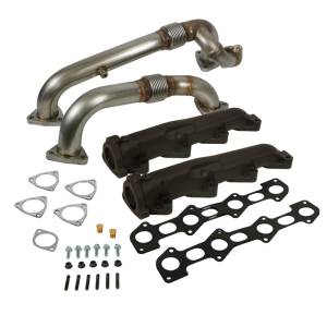 BD Diesel - Exhaust Manifold and Up-Pipes Set Power Stroke 6.4L Ford 2008-2010 F-250/F-350/F-450/F-550 SuperDuty BD Diesel - Image 1