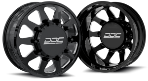 DDC Wheels Dually Wheels The Ten Forged 20x8.25 10x225 Black/Mill 05-10 Ford F-450/F-550 15-25 Dodge Ram 08-25 4500/5500 DDC Wheels 225-20-22BM-A
