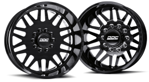 DDC Wheels Dually Wheels Aftermath Black/Mill 22x8.25 10x225 SS Fronts 05-10 Ford 15-25 F-450/F-550 Dodge Ram 08-25 4500/5500 DDC Wheels 225-22-01BM-AS