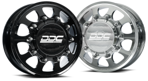 DDC Wheels Dually Wheels The Shield 22x8.25 10x225 Gloss Black 05-10 Ford 15-25 F-450/F-550 Dodge Ram 08-25 4500/5500 DDC Wheels 225-22-04GB-A