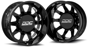 DDC Wheels Dually Wheels The Ten Forged 22x8.25 10x225 Black/Mill SS Fronts 05-10 Ford 15-25 F-450/F-550 Dodge Ram 08-25 4500/5500 DDC Wheels 225-22-22BM-AS