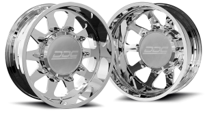 DDC Wheels Dually Wheels The Ten Forged 22x8.25 10x225 Polished SS Fronts 05-10 Ford 15-25 F-450/F-550 Dodge Ram 08-25 4500/5500 DDC Wheels 225-22-22PL-AS