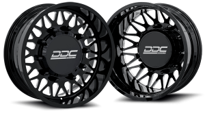 DDC Wheels - DDC Wheels Dually Wheels The Mesh Forged 22x8.25 10x225 Black/Mill SS Fronts 05-10 Ford 15-25 F-450/F-550 Dodge Ram 08-25 4500/5500 DDC Wheels 225-22-24BM-AS - Image 1