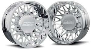 DDC Wheels Dually Wheels The Mesh Forged 22x8.25 10x225 Polished SS Fronts 05-10 Ford 15-25 F-450/F-550 Dodge Ram 08-25 4500/5500 DDC Wheels 225-22-24PL-AS