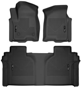 Husky Liners - Husky Liners 19-23 Chevrolet Silverado 1500 Crew Cab WeatherBeater Blk Front & 2nd Seat Floor Liners 94021 - Image 1
