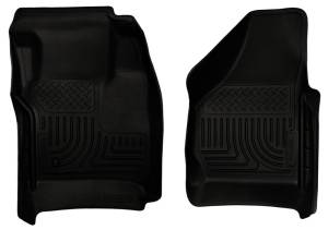 Husky Liners - Husky Liners 08-10 Ford SuperDuty Regular/Super/Crew Cab WeatherBeater Black Floor Liners 18381 - Image 1