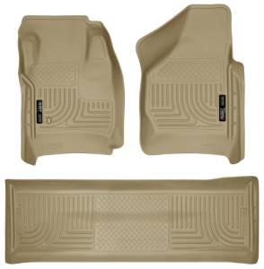 Husky Liners - Husky Liners 08-10 Ford SD Crew Cab WeatherBeater Combo Tan Floor Liners (w/o Manual Trans Case) 98383 - Image 1