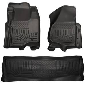 Husky Liners - Husky Liners 11-12 Ford SD Crew Cab WeatherBeater Combo Black Floor Liners (w/o Manual Trans Case) 98711 - Image 3