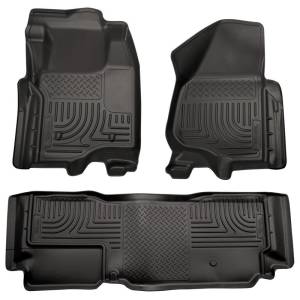 Husky Liners - Husky Liners 11-12 Ford SD Super Cab WeatherBeater Combo Black Floor Liners (w/o Manual Trans Case) 98721 - Image 2