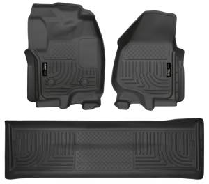 Husky Liners - Husky Liners 2012.5 Ford SD Crew Cab WeatherBeater Combo Black Floor Liners (w/o Manual Trans Case) 99711 - Image 1