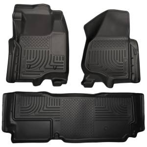 Husky Liners - Husky Liners 2012.5 Ford SD Super Cab WeatherBeater Combo Black Floor Liners (w/o Manual Trans Case) 99721 - Image 2